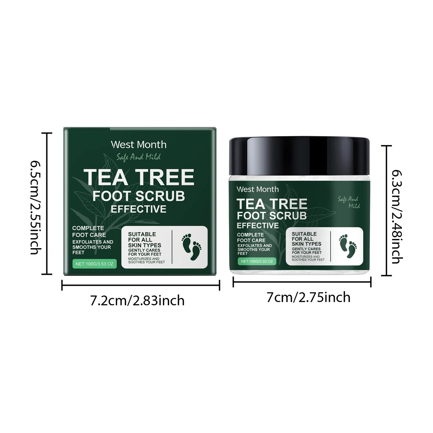 Tea Tree Sea Salt Exfoliating Foot Scrub – Smooth Cracked Heels