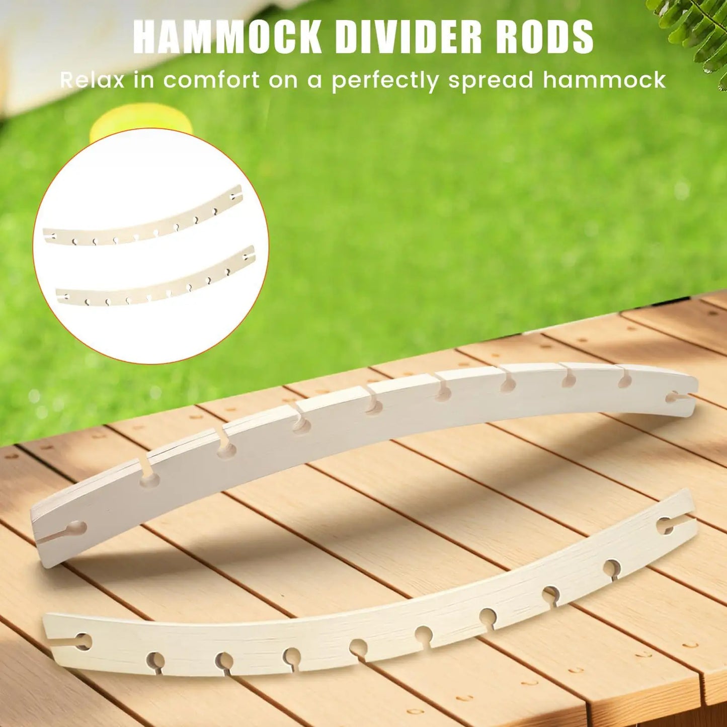 Wooden Hammock Spreader Bars Set of 2 – 10-Hole Replacement