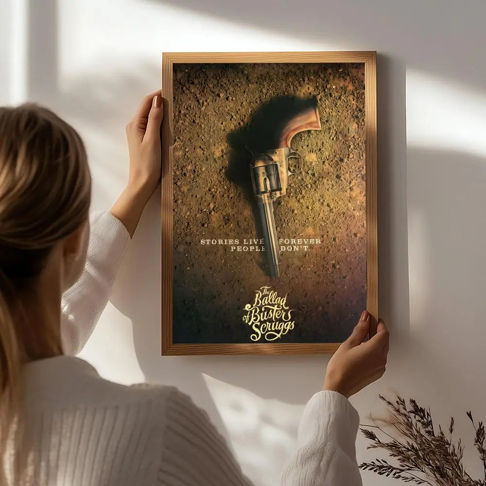 Movie T-The Ballad of Buster Scruggs Poster HD Self Adhesive Waterproof Wall Art Ideal for Home Office Dorm Bedroom Great Gift Peaceful Pleasures Health and Wellness White3 15X20cmNoframe