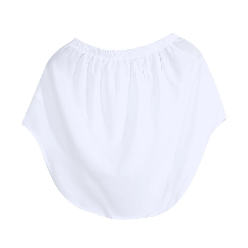 Women Irregular Underskirt Mini Cotton False Skirts Tail For Ladies Detachable Blouse Hem Plaid Skirt Extender Hemline Female Peaceful Pleasures Health and Wellness White S