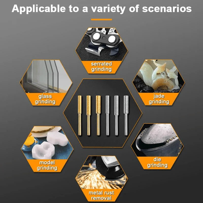 3 6-Piece Diamond Coated Chainsaw Knife Sharpener Quick Chainsaws
