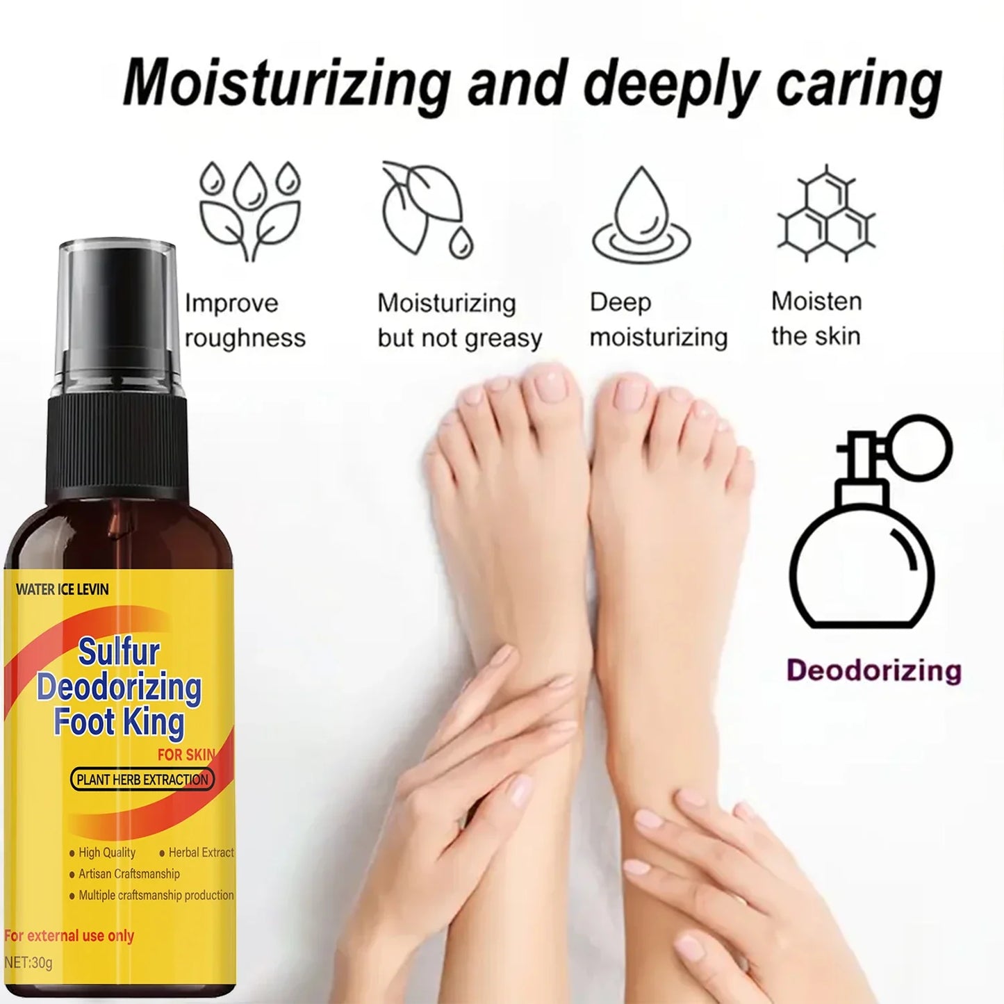 Sulfur Herbal Foot Spray – Odor Control & Moisturizing