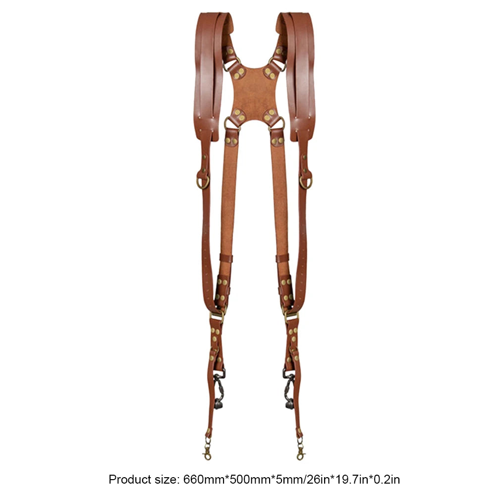 Universal Dual Camera Leather Strap Double Cameras Washable Harness Adjustable Carry Shoulder Straps For DSLR/SLR Cam Accessorie Peaceful Pleasures Health and Wellness