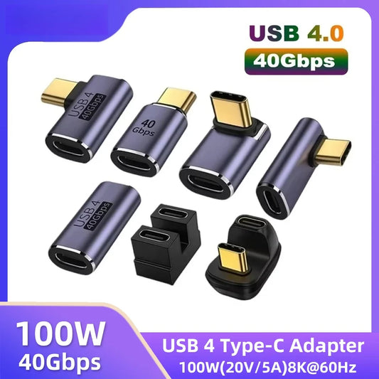 USB4 40Gbps 90° Type-C Adapter | 100W PD & 8K 60Hz