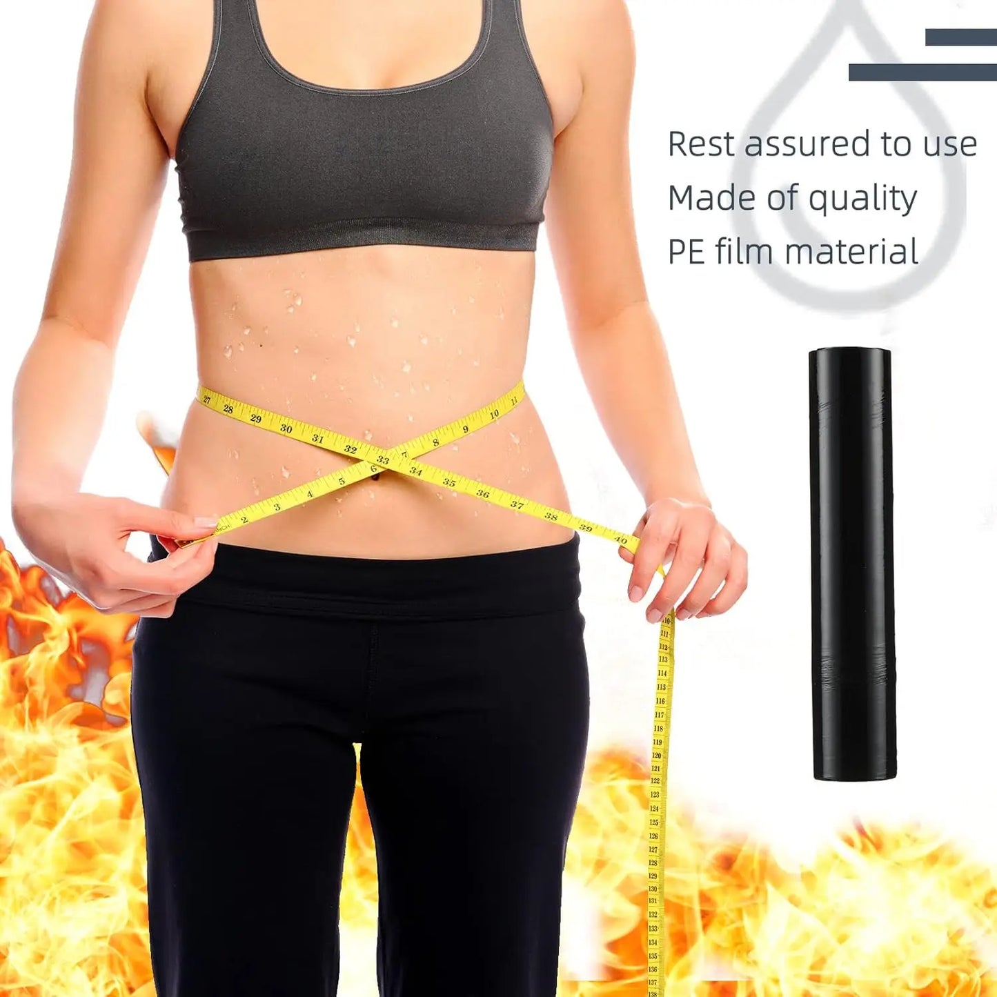 Black Body Wrap Film 60M | Sweat Enhancer Stomach Wrap