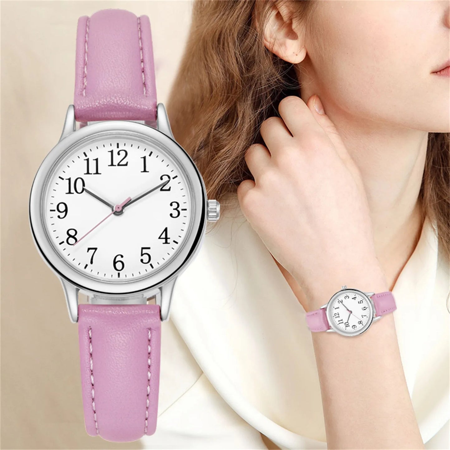Women's Japanese Quartz Watch | Leather Strap Arabic Numerals