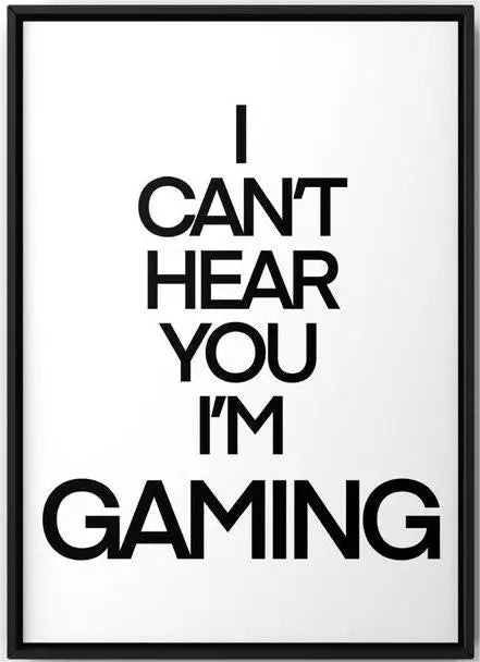 Black & White Gaming Canvas Wall Art – Unframed Gamer Poster