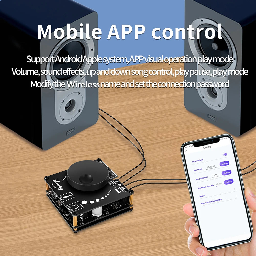 YS-AP50L 50W+50W 2.1 Channel Subwoofer Digital Power Amplifier Board Bluetooth 5.1 Stereo AMP Amplificador 12V 24V 3.5mm AUX USB Peaceful Pleasures Health and Wellness