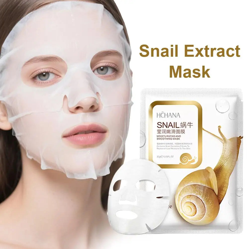 Snail Mucus Hydrating Sleeping Face Sheet Masks – 5 or 10 Pcs