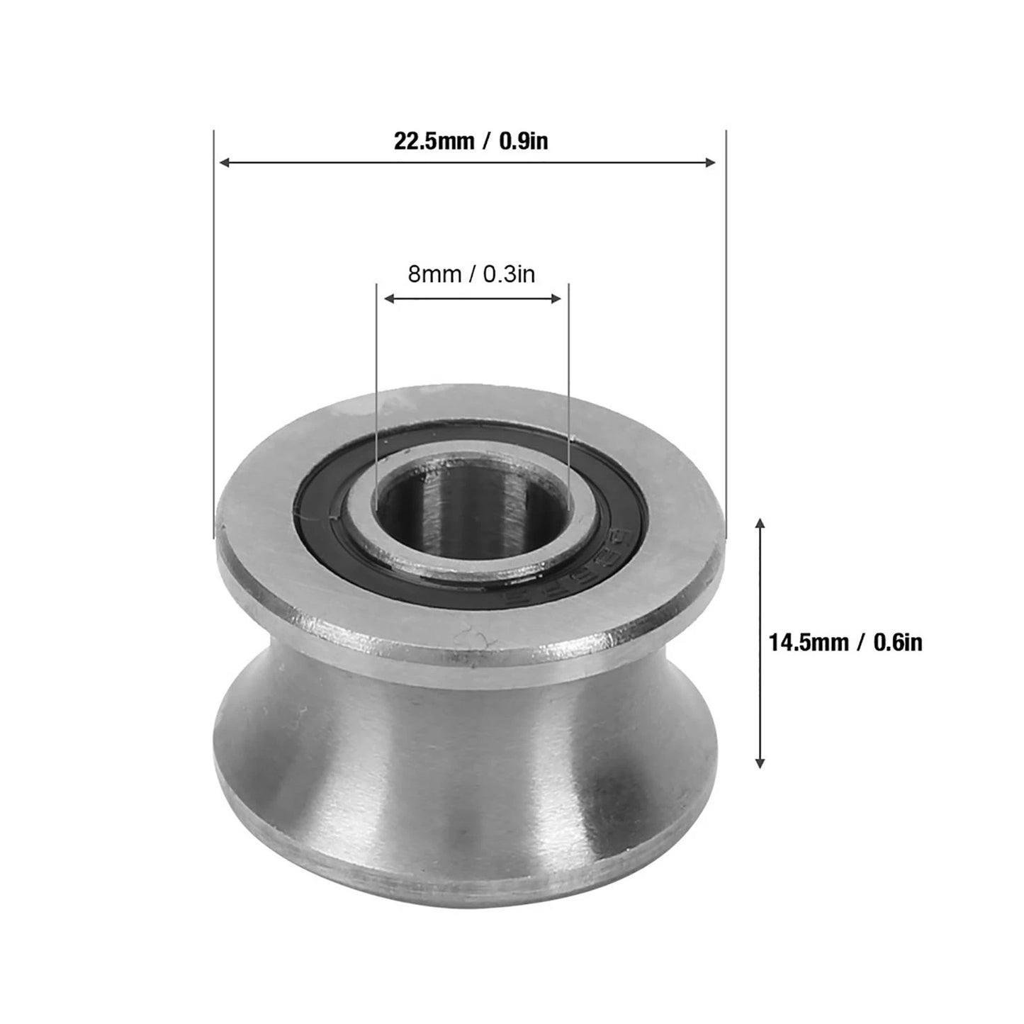 Sliding Roller Bearing U22 U Shaped Round Bottom Track Pulley Bearing Sliding Rollers Bearing 8*22.5*14.5mm T22 Bearing Peaceful Pleasures Health and Wellness