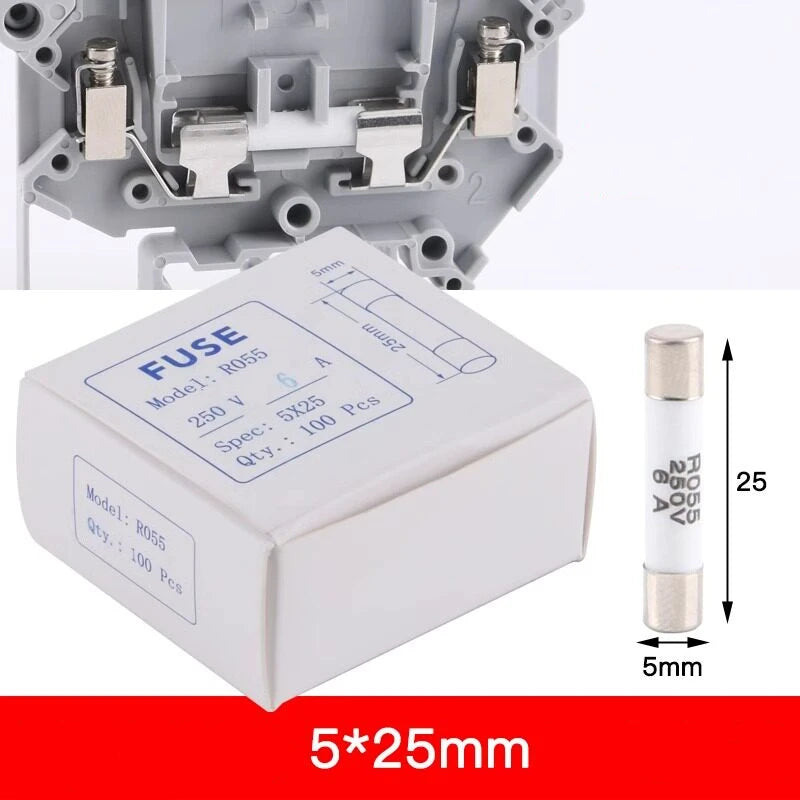 10Pcs UK-5-HESI Din Rail Terminal Block - Screw Fuse Holder with Disconnect Lever, Fits 5x25mm Fuse, Electrical Wire Connector Peaceful Pleasures Health and Wellness