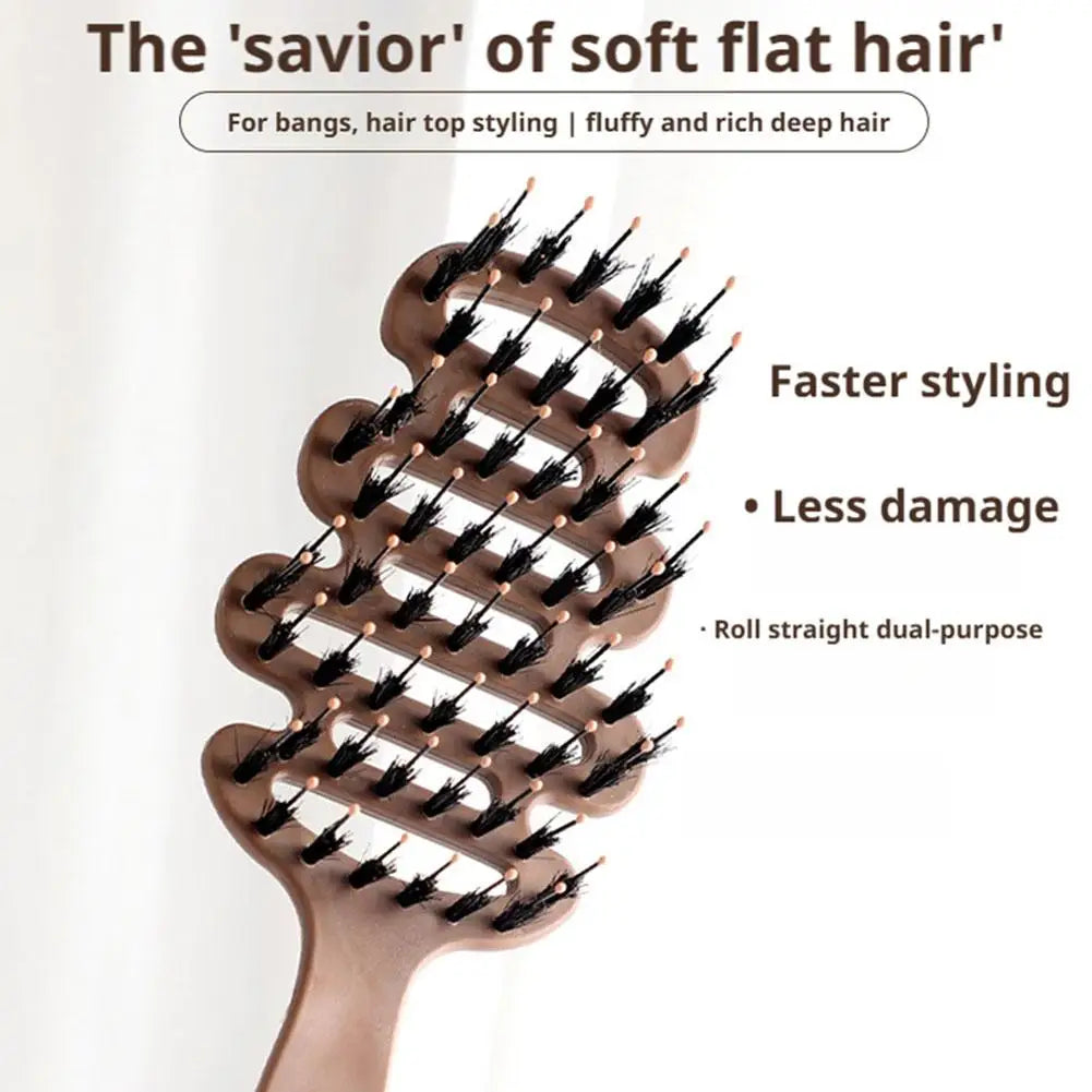 2-Pack Anti-Static Boar Bristle Detangling Comb – All Hair Types