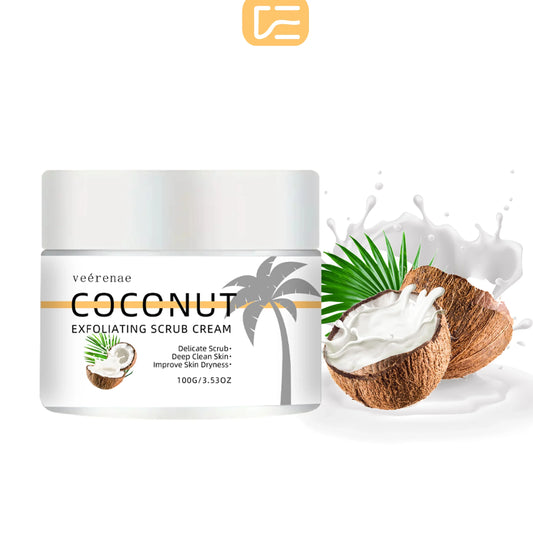 Coconut Walnut Exfoliating Scrub Cream – All Skin Types Exfoliating Face Scrub Oasis Select