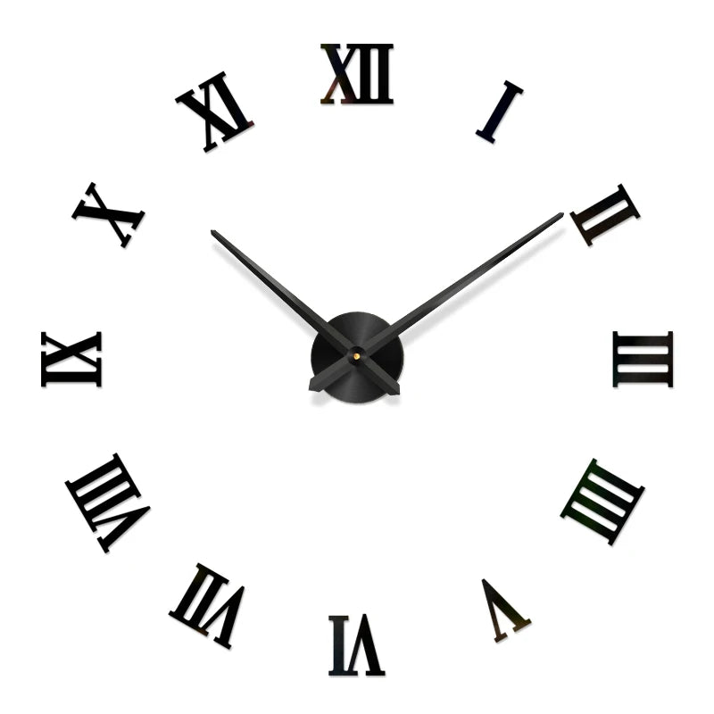 New Modern Design Large Wall Clock 3D DIY Quartz Clocks Fashion Watches Acrylic Mirror Stickers Living Room Home Decor Horloge Peaceful Pleasures Health and Wellness