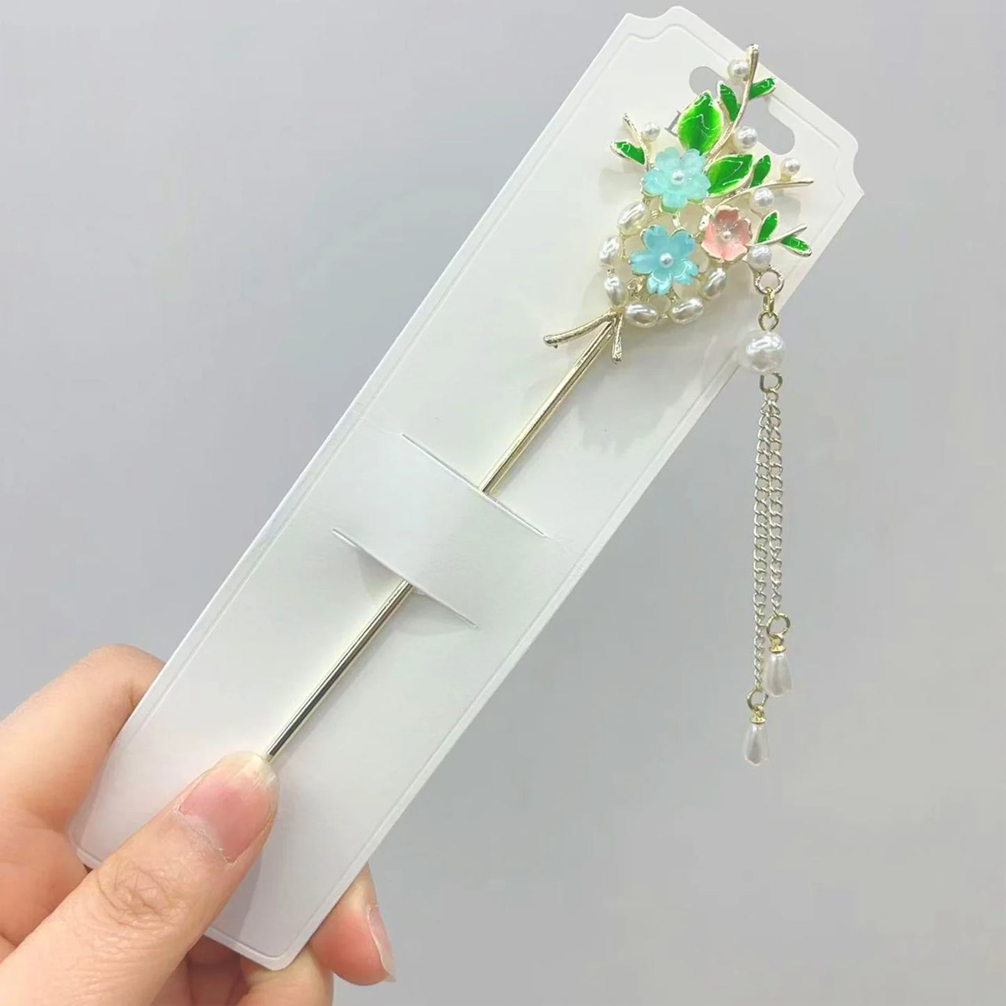 Chinese Floral Hair Stick with Tassel | Retro Hanfu Headwear Gift