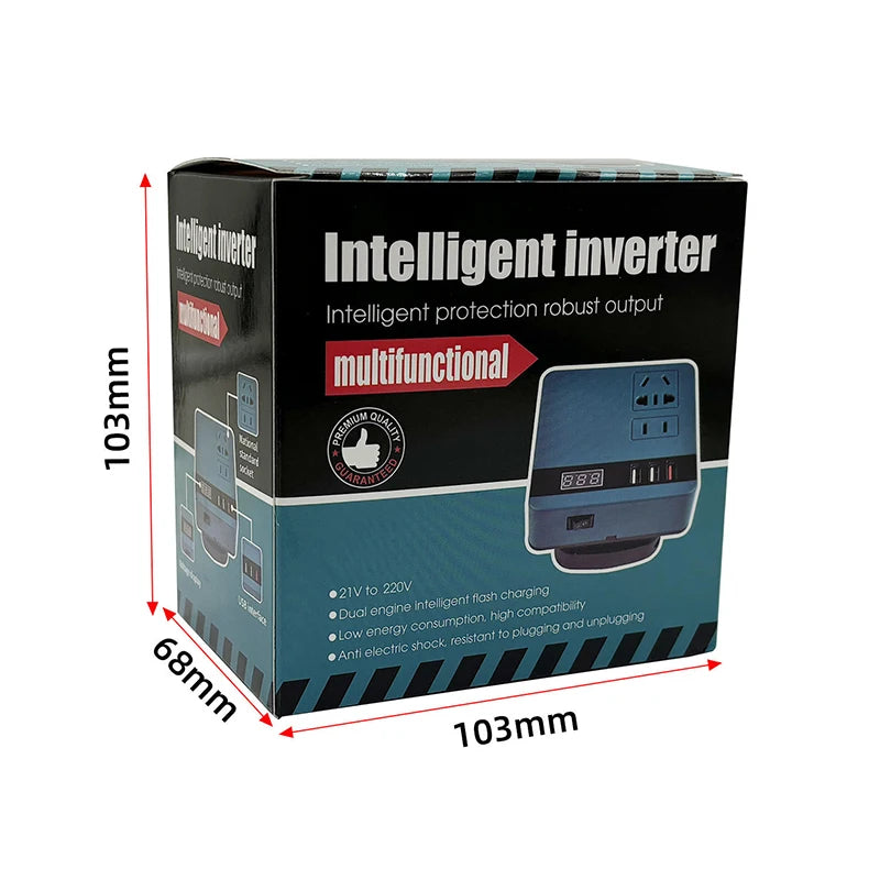 New Multi Function Lithium Battery Inverter DC 18-21V To AC 220V Outdoor Work Inverter With USB Intelligent Fast Charging Peaceful Pleasures Health and Wellness