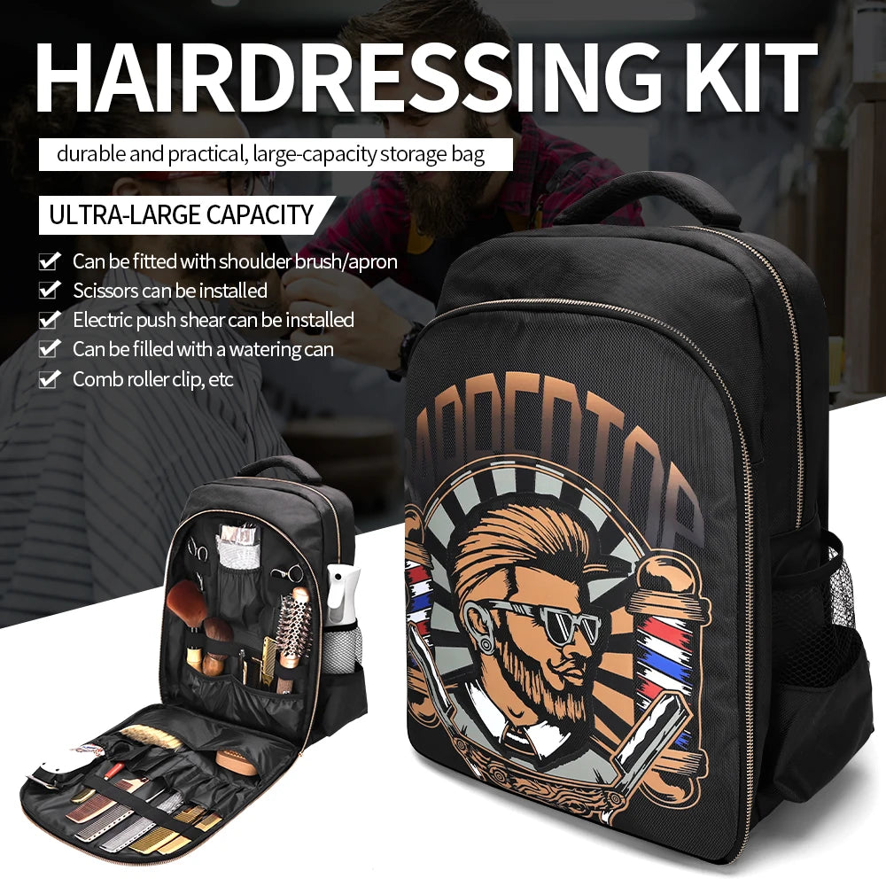 Hair Styling Tool Backpack Carrying Case for Scissors Combs Hair Dryer Dual Shoulder Barber Storage Bag Salon Accessories Peaceful Pleasures Health and Wellness