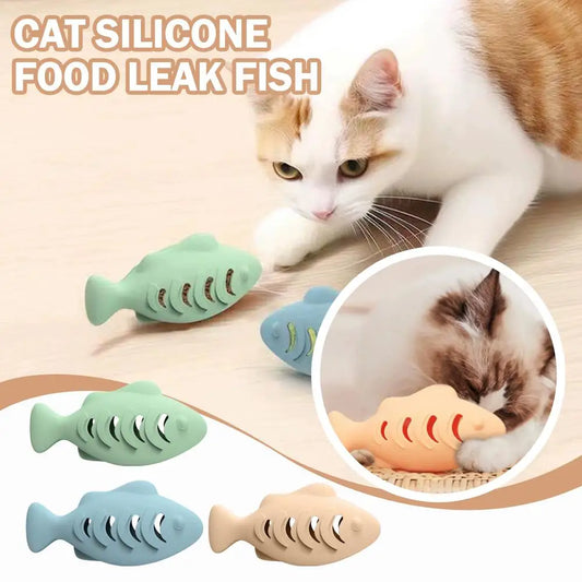 Silicone Fish Cat Toy – Treat Dispenser & Catnip Stuffer Cat Treat Dispenser Toy Peaceful Pleasures Health and Wellness
