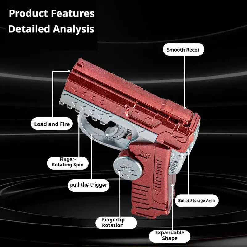 1 Fidget Spinner Shooting Toy Foldable Soft Bullet Launcher Hand