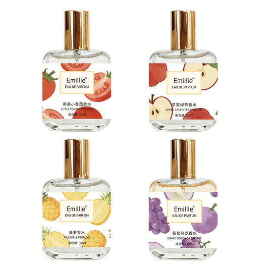 Russia Hot Selling Floral Fruity Perfume 30ml Apple Grape Pineapple Tomato Fresh Natural Eau De Toilette Women Allure Fragrance Peaceful Pleasures Health and Wellness