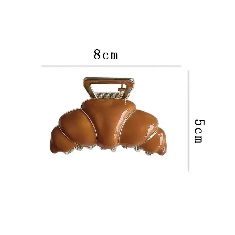 8cm Croissant Hair Claw Clip – Cute Food Series Women & Girls