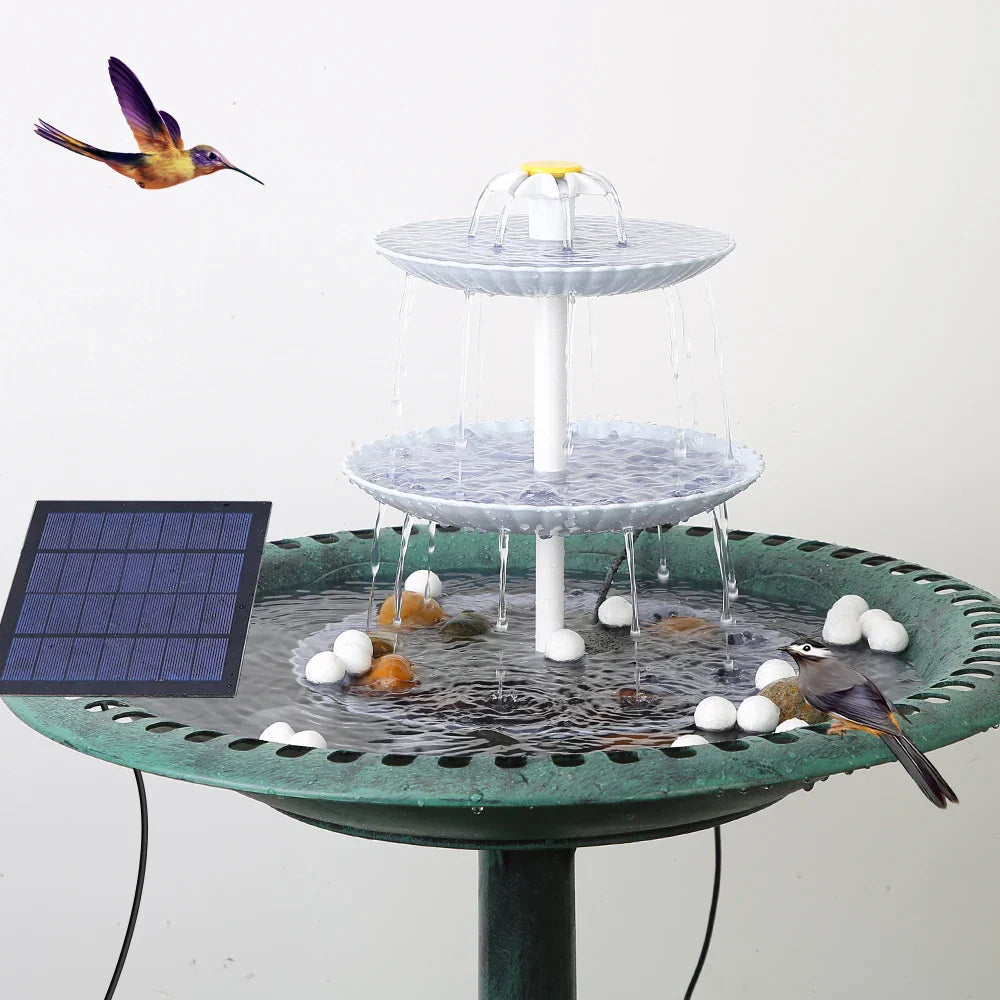 3-Tier Solar Bird Bath Fountain | 2.5W Solar Pump | AISITIN