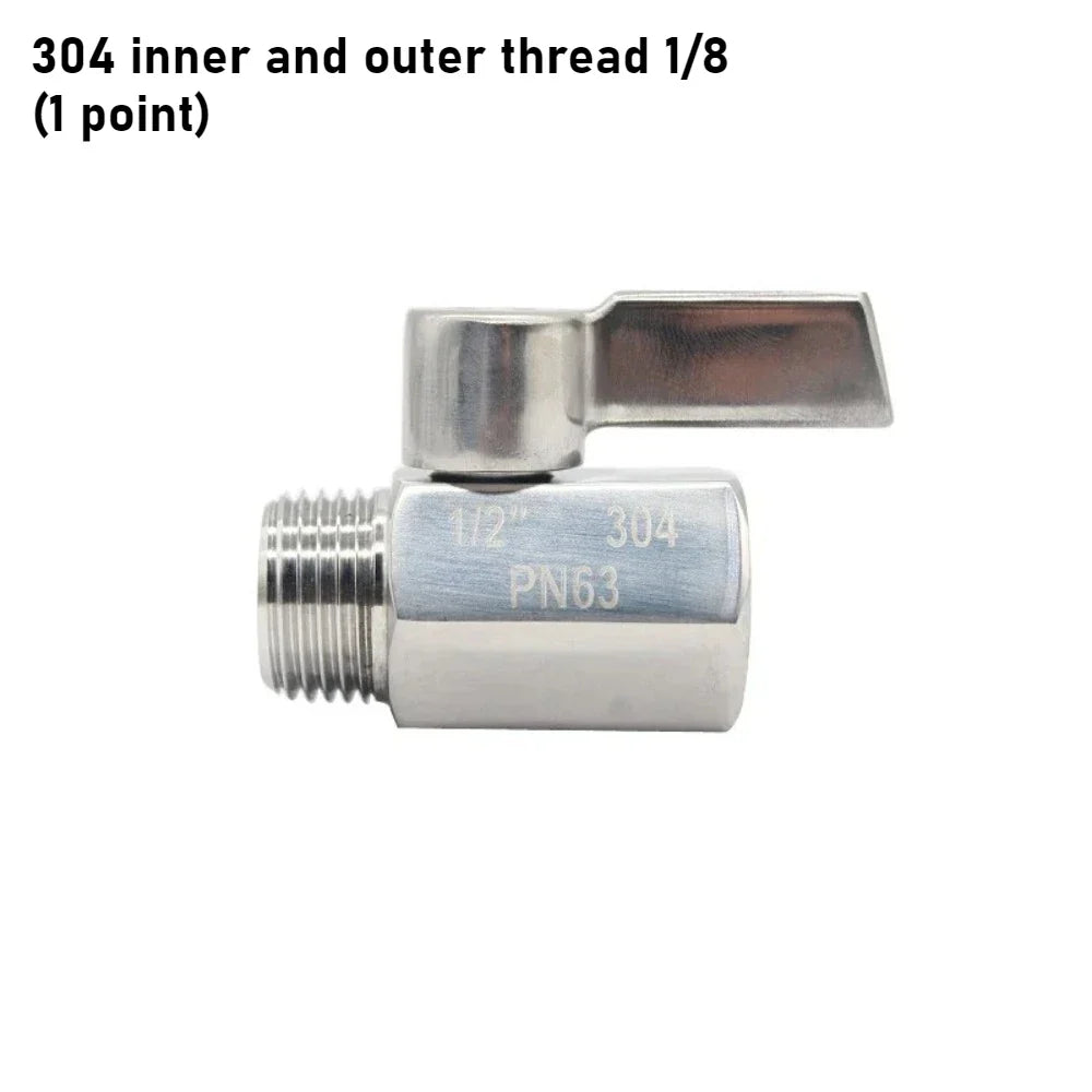304 Stainless Steel Mini Ball Valve PN63 – Threaded Two-Way