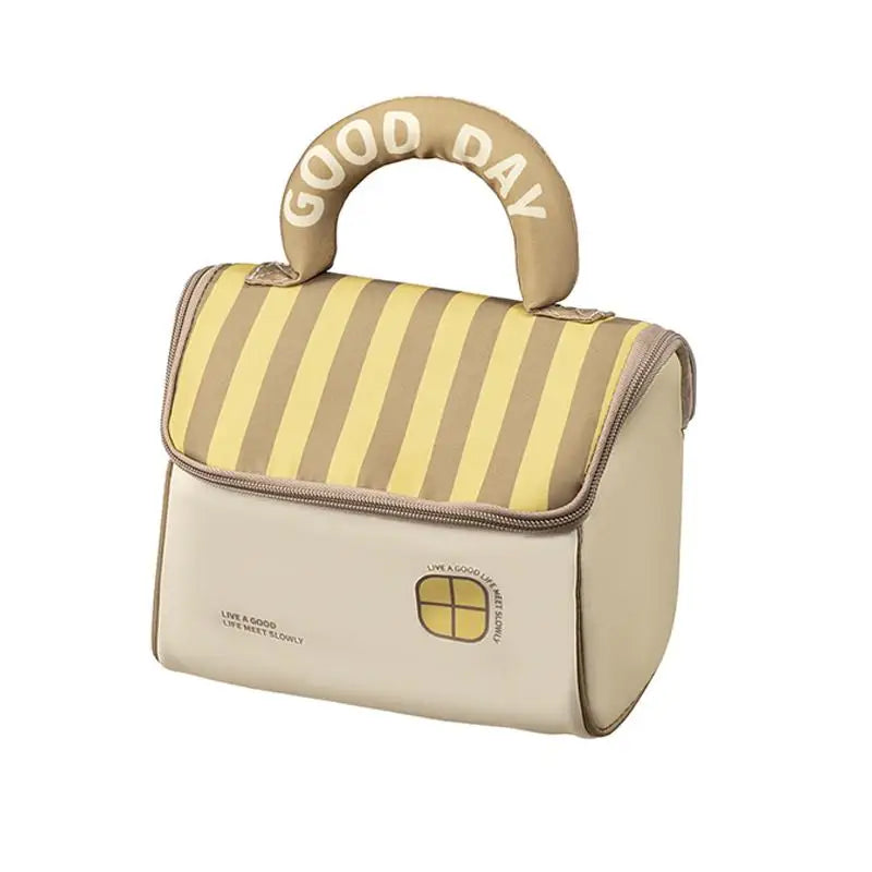 Cartoon Pattern Cute Hut Handbag Girls Large Capacity Cosmetic Organizer Portable Handheld Travel Toiletry Bag Peaceful Pleasures Health and Wellness Yellow