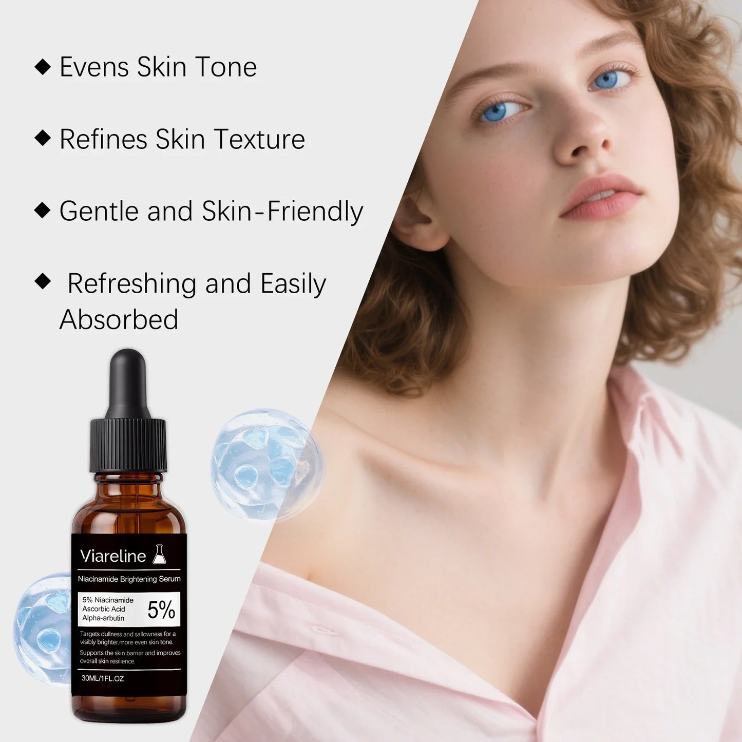 Viareline 5% Niacinamide Serum – Fade Dark Spots & Brighten