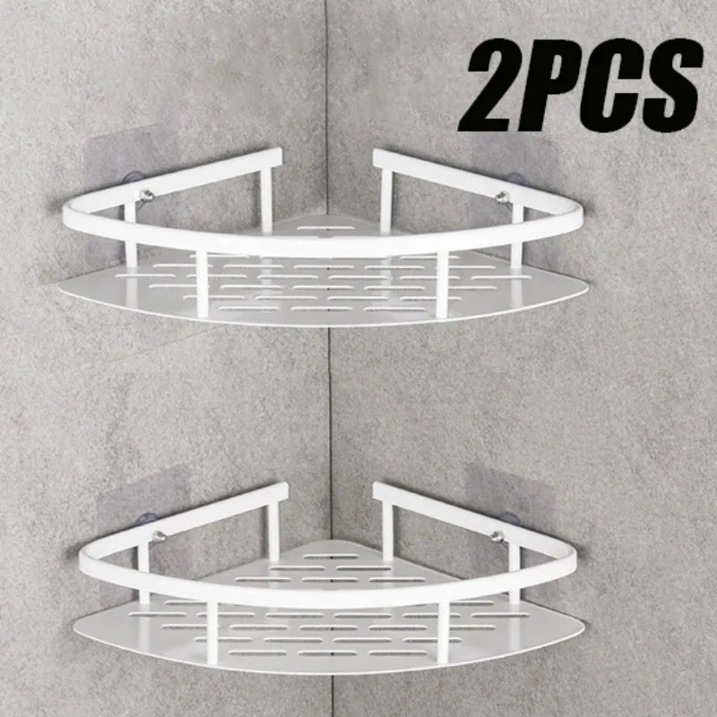 2-Pack No-Drill Aluminum Shower Shelf | Bathroom Storage Rack