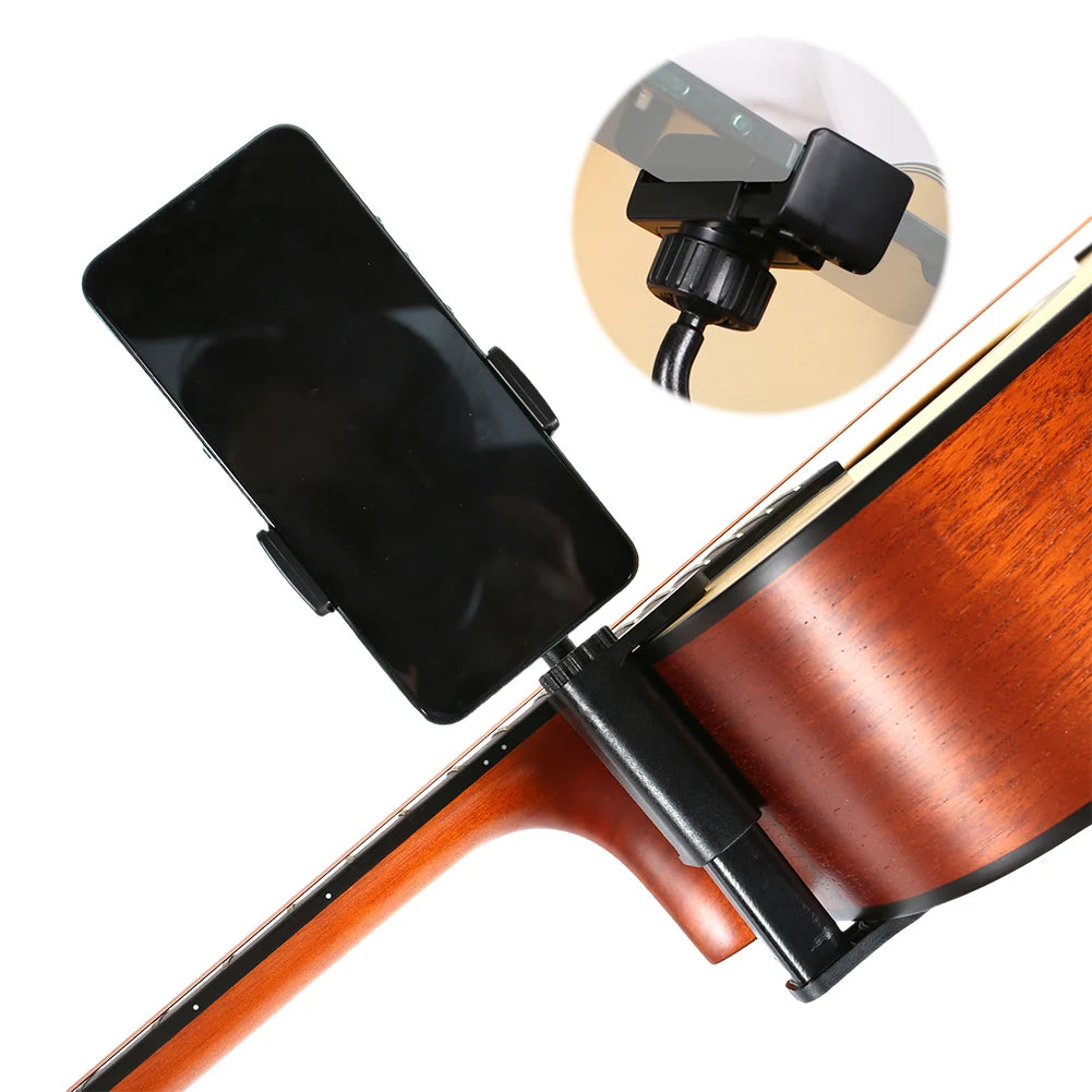 Adjustable Phone Support Hands-Free Guitar Stand Holder Multi-Purpose Guitar Camera Clamp for Microphones Stand/Smartphones Peaceful Pleasures Health and Wellness