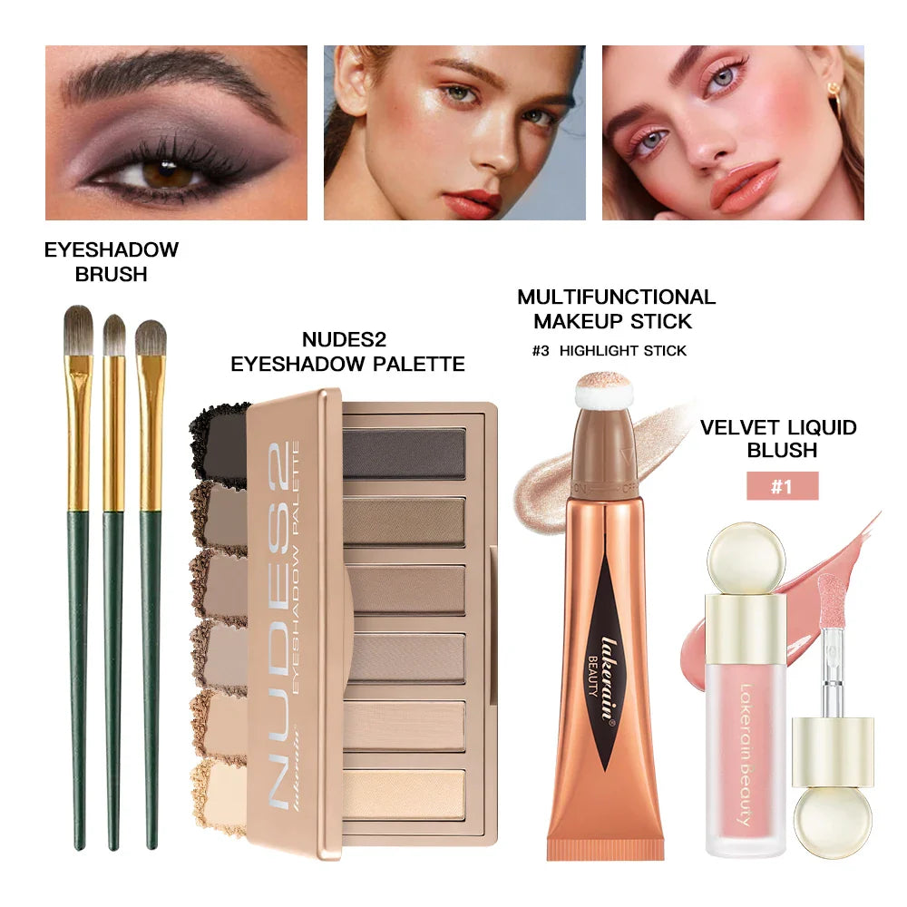 6-Piece Face Makeup Set – Blush, Contour & Eyeshadow Kit