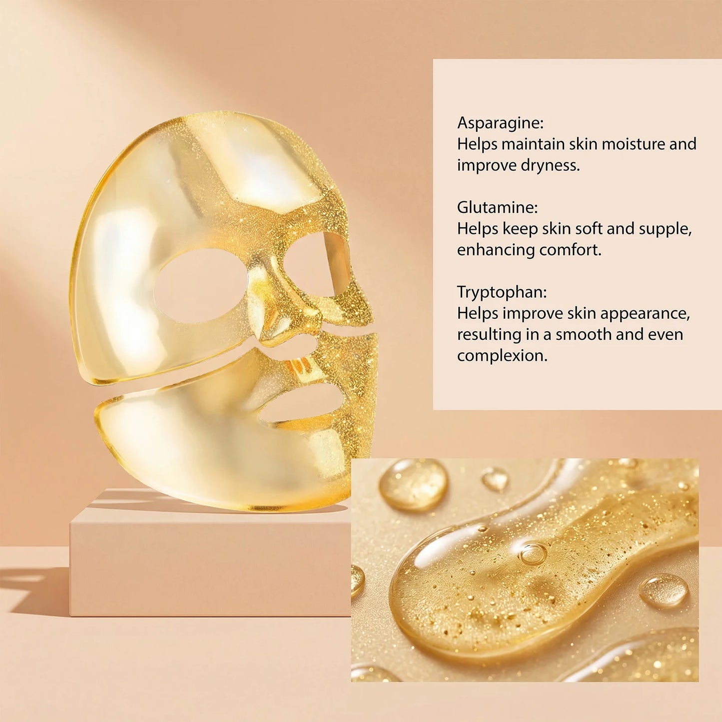 24K Gold Face Mask – Niacinamide & Collagen Sheet Mask (4 pcs)