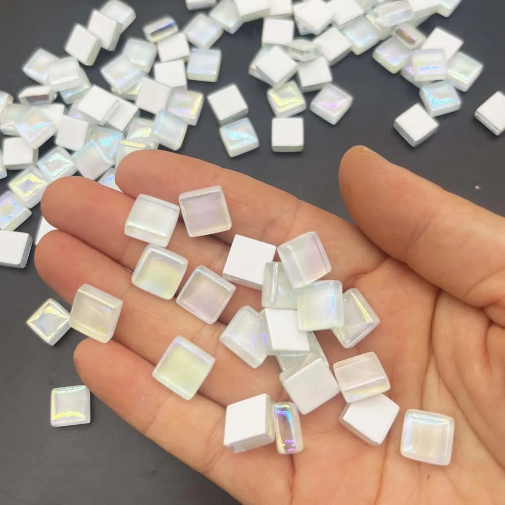 100pcs Crystal Glass Mosaic Tiles 1cm Mixed Colors – DIY Craft