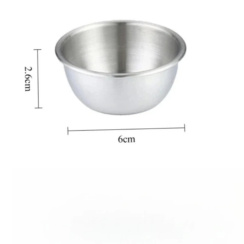 12Pcs set Stainless Steel Mini Round Shape Seasoning Flavor Plate Dipping Dish Tray Jam Dish Snack Nut Fruit Plate Without Lid Peaceful Pleasures Health and Wellness