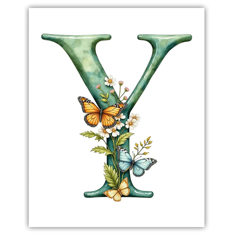 Custom Name Nursery Canvas Wall Art – Animals & Wildflowers Personalized Canvas Print Peaceful Pleasures Health and Wellness Y 50x70cm NoFrame China Mainland