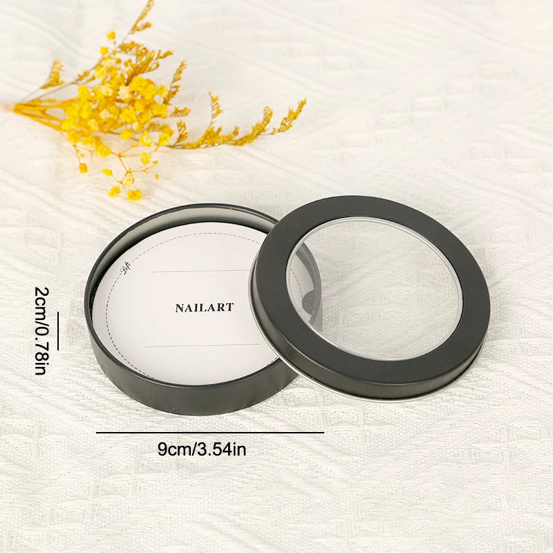 False Nail Press On Wearing Circular Iron Display Box With Display Card Nail Packing Box For Fake Nails Finished Product Peaceful Pleasures Health and Wellness