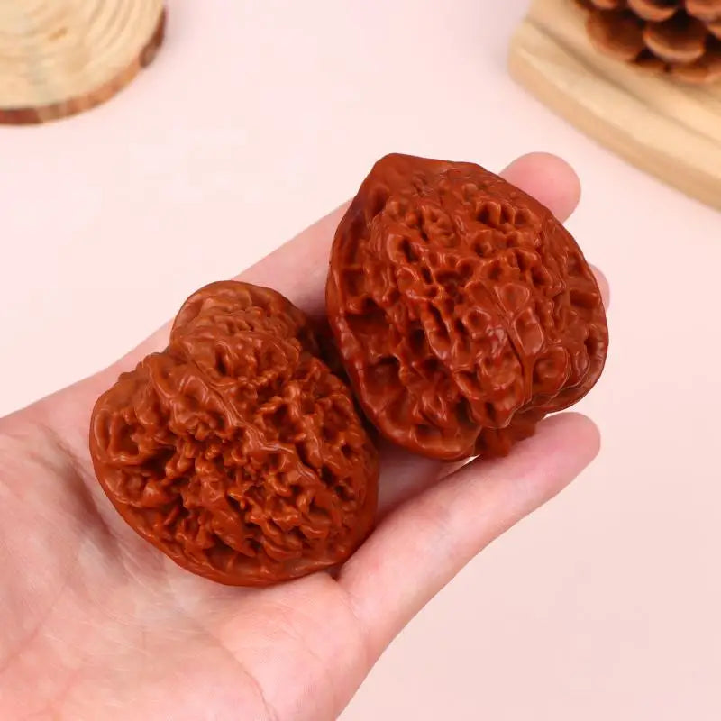 2/4/10PCS Wenwan Walnuts Walnut King Official Hat Four-Tier Kirin Pattern Lion Head Unique Art Sculpture for Study Room Decor Peaceful Pleasures Health and Wellness