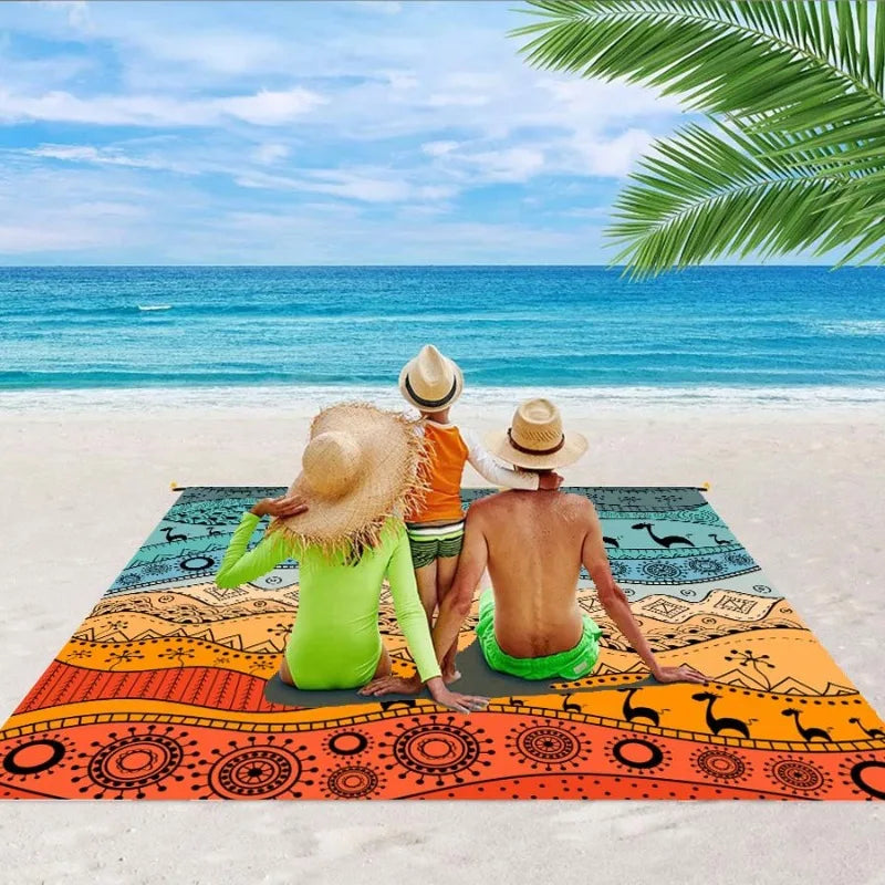 Large Waterproof Sandproof Beach Blanket | Foldable Outdoor Mat