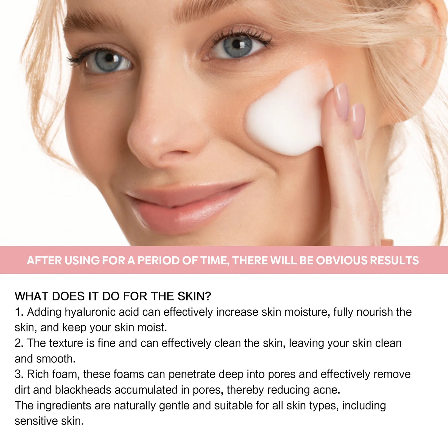 5-in-1 Hyaluronic Acid Foam Facial Cleanser | K-Beauty