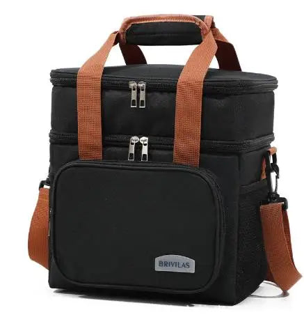 Fashion Crossbody Insulated Lunch Bag – Large Capacity Thermal Food Organizer for Business & Daily Use Peaceful Pleasures Health and Wellness black