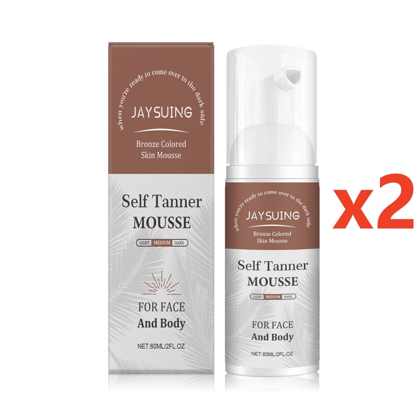 Self Tanner Mousse Natural Organic Sunless Tanning Foam for Dark Fake Tan Face Body Fast-Absorbing Moisturizing Tan Boosting Oil Peaceful Pleasures Health and Wellness 120ml Boxed