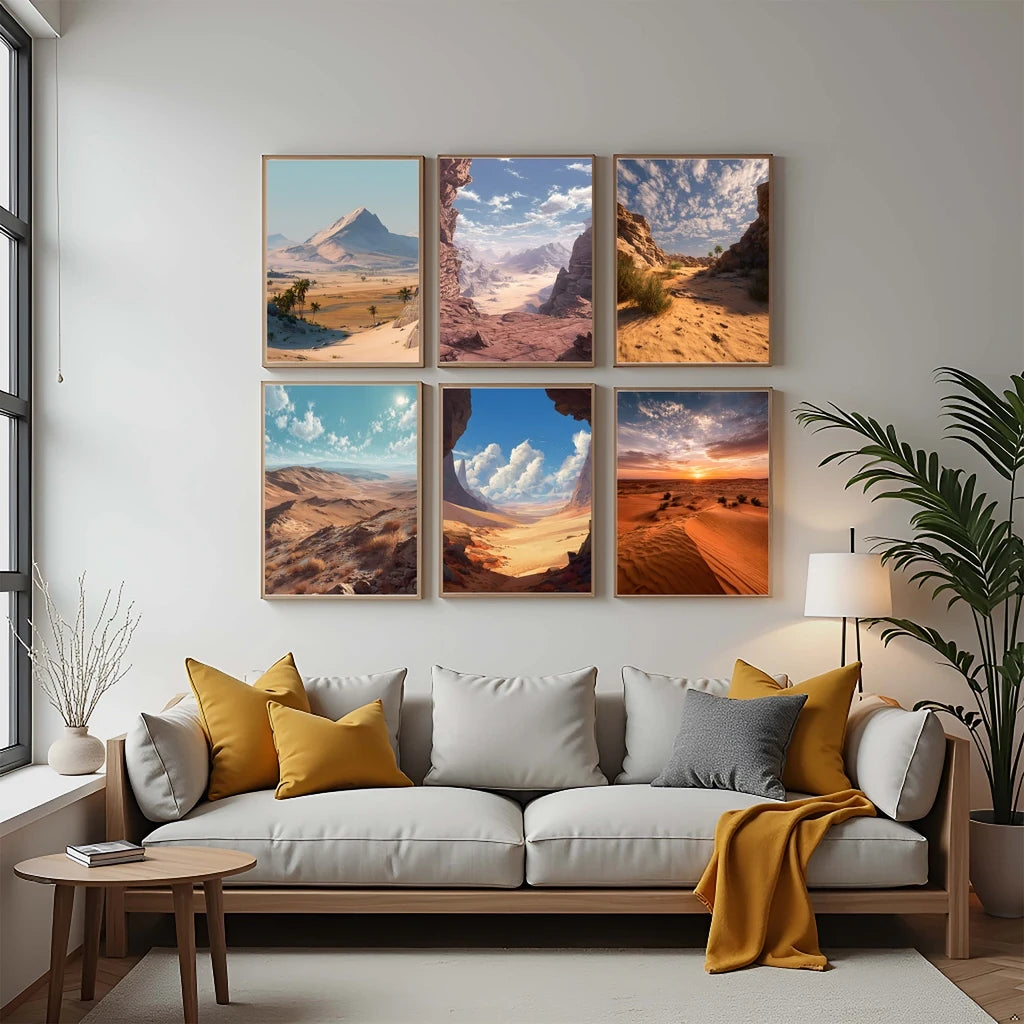 Desert Landscape Canvas Wall Art | Modern Poster Print Canvas Wall Art Peaceful Pleasures Health and Wellness