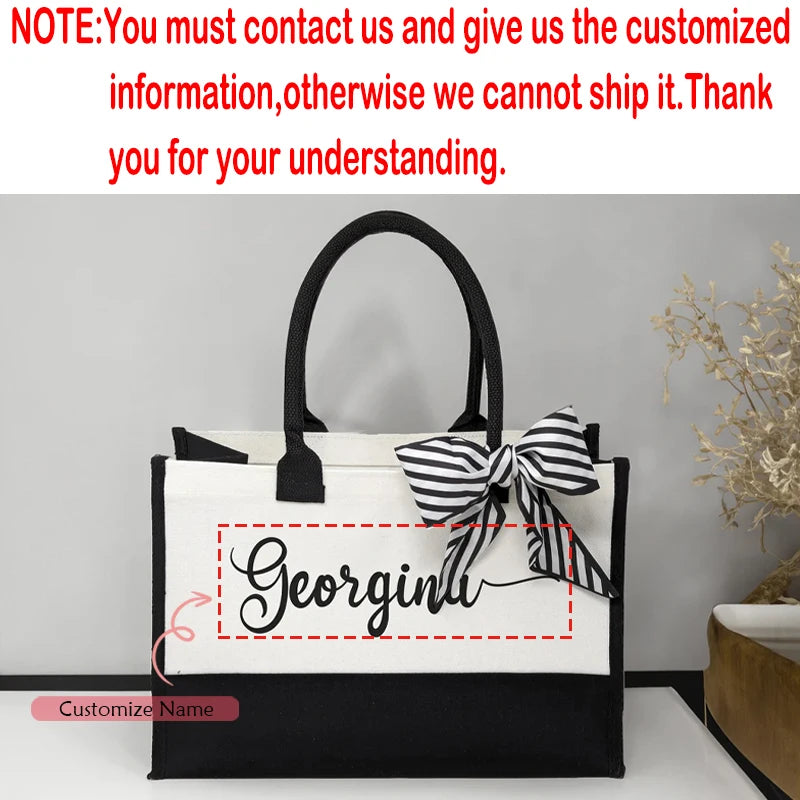 Personalized Bridesmaid Beach Tote Bag | Custom Name Wedding Gift Personalized Tote Bag Peaceful Pleasures Health and Wellness custom name 43x20x30cm