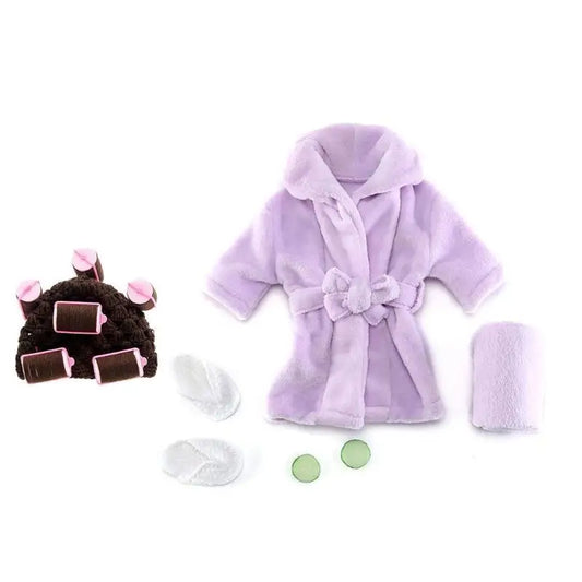 Newborn Spa Photo Outfit – Plush Bathrobe, Headwrap & Props