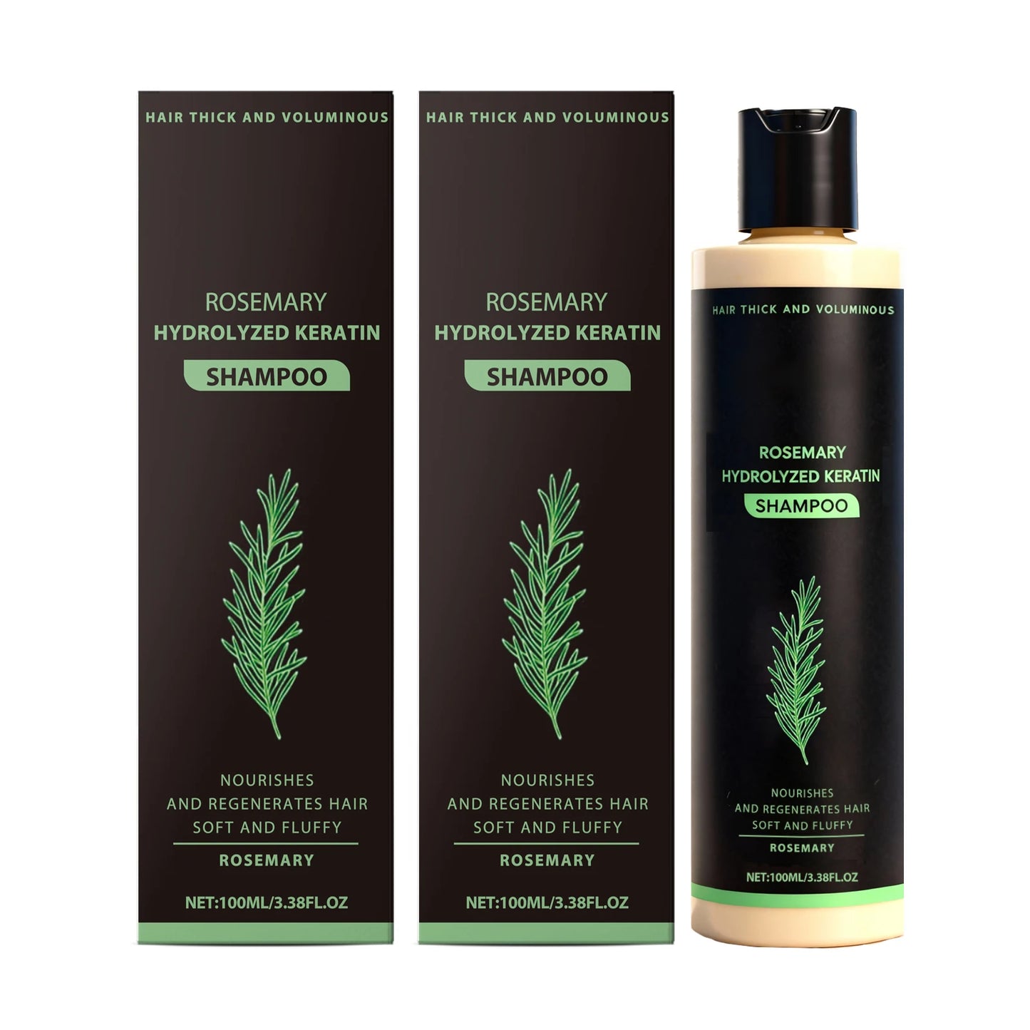 Rosemary Volumizing Shampoo Repair Hair Roots Soothing Scalp Promote Hair Growth Control Oil Reduce Odor Moisturizing Shampoo Peaceful Pleasures Health and Wellness 2 x 100ml Boxed
