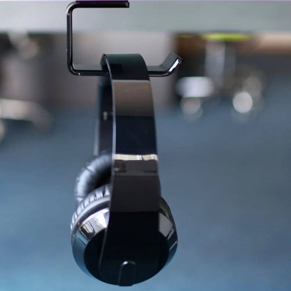 Headphone Earphone Hanging Rack Rotatable Holder Durable Wall Desk Stand Bracket Black Elegant Comfortable Design Peaceful Pleasures Health and Wellness