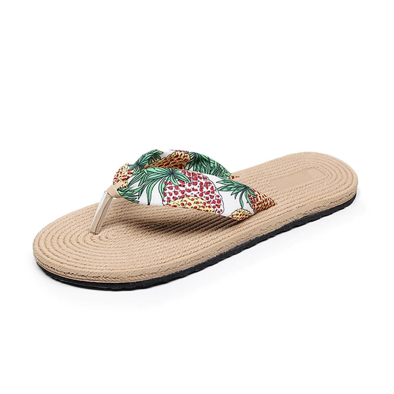 Women's Floral Print Non-Slip Flat Slippers | Indoor Slides