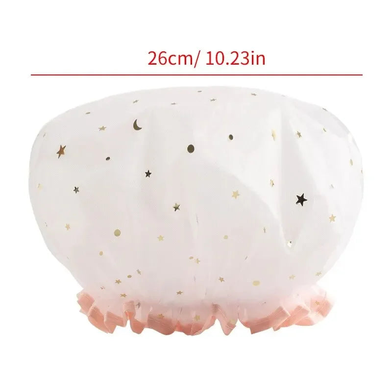Double-Layer Waterproof Shower Cap | PVC & EVA Bathing Hat