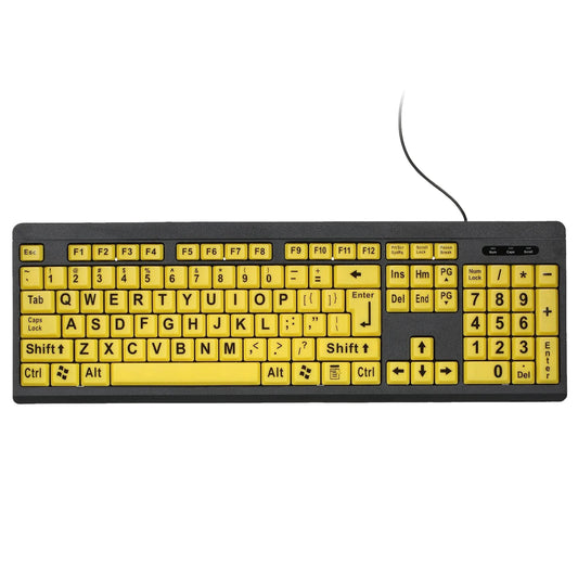 Arealer Large Print USB Keyboard – 104 Keys Low Vision Seniors Large Print Keyboard Peaceful Pleasures Health and Wellness Default Title